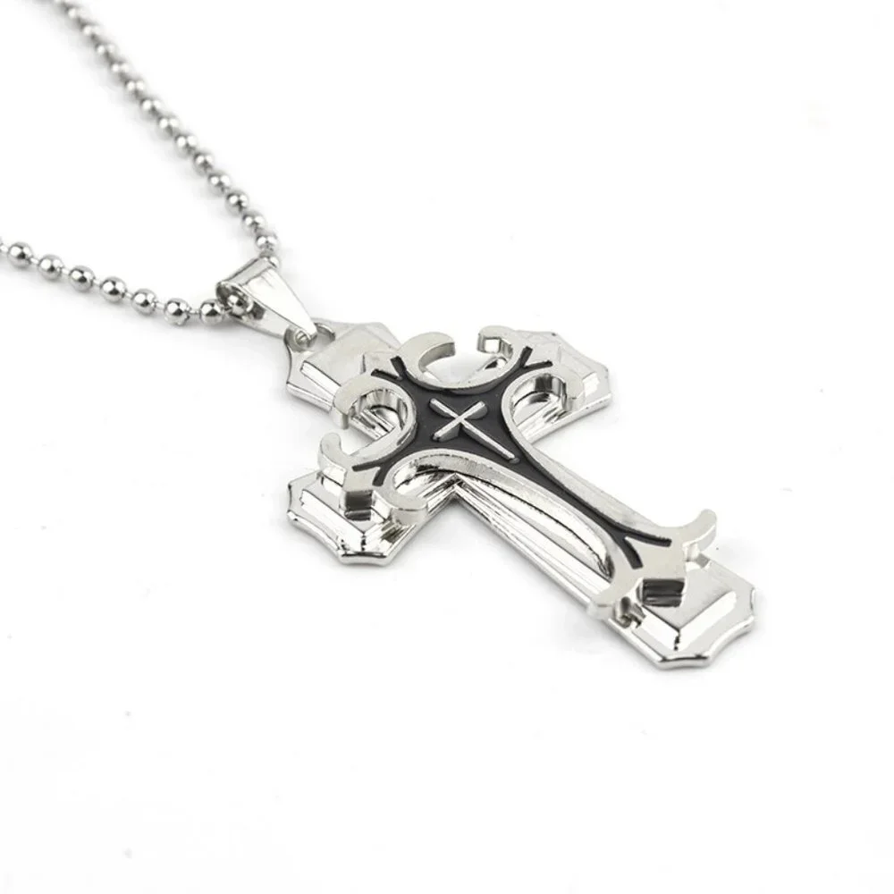 ❤️Stainless steel christian cross pendant necklace for women/men, N90201P224